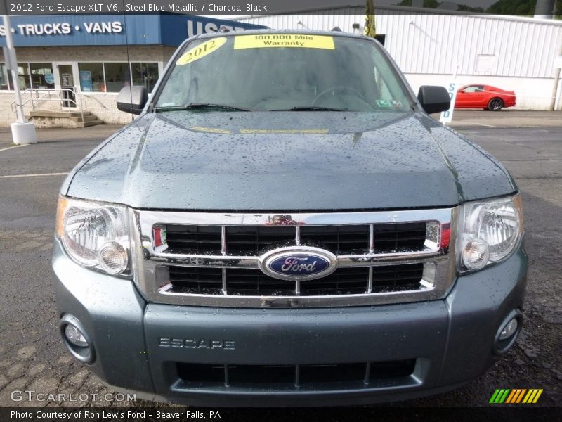 Steel Blue Metallic / Charcoal Black 2012 Ford Escape XLT V6
