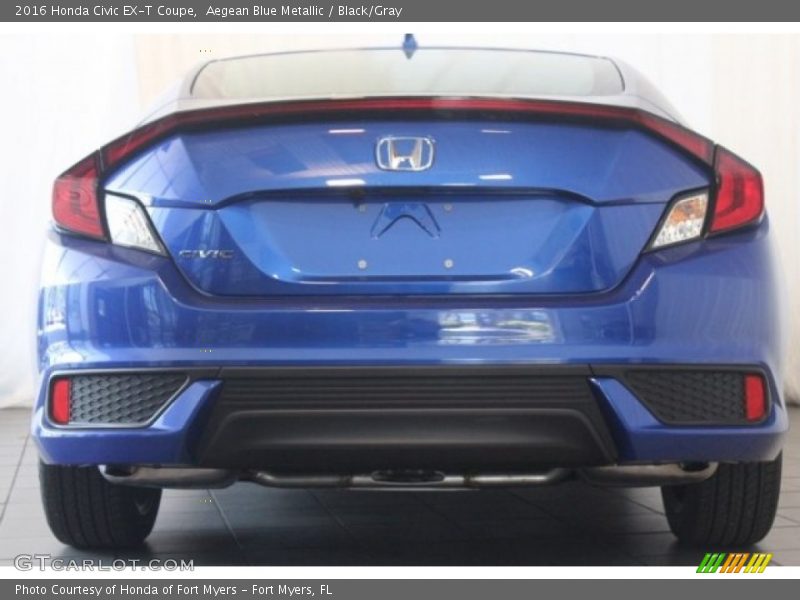 Aegean Blue Metallic / Black/Gray 2016 Honda Civic EX-T Coupe