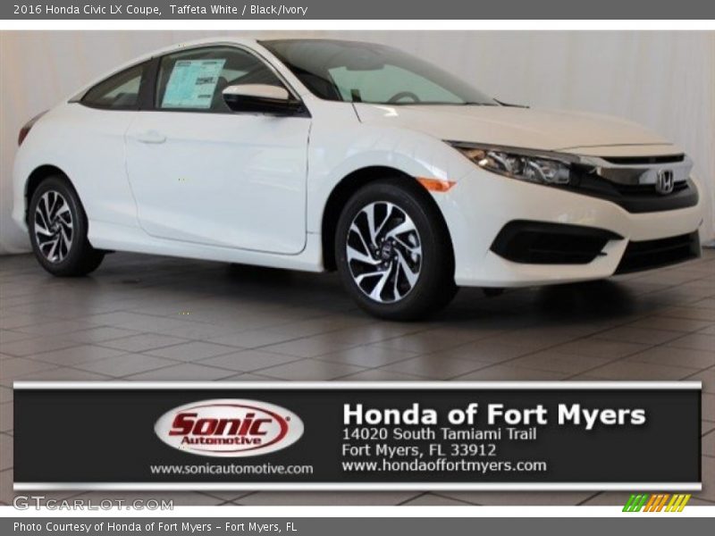 Taffeta White / Black/Ivory 2016 Honda Civic LX Coupe