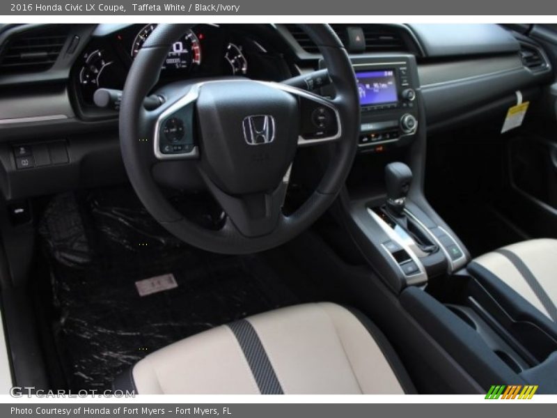 Taffeta White / Black/Ivory 2016 Honda Civic LX Coupe