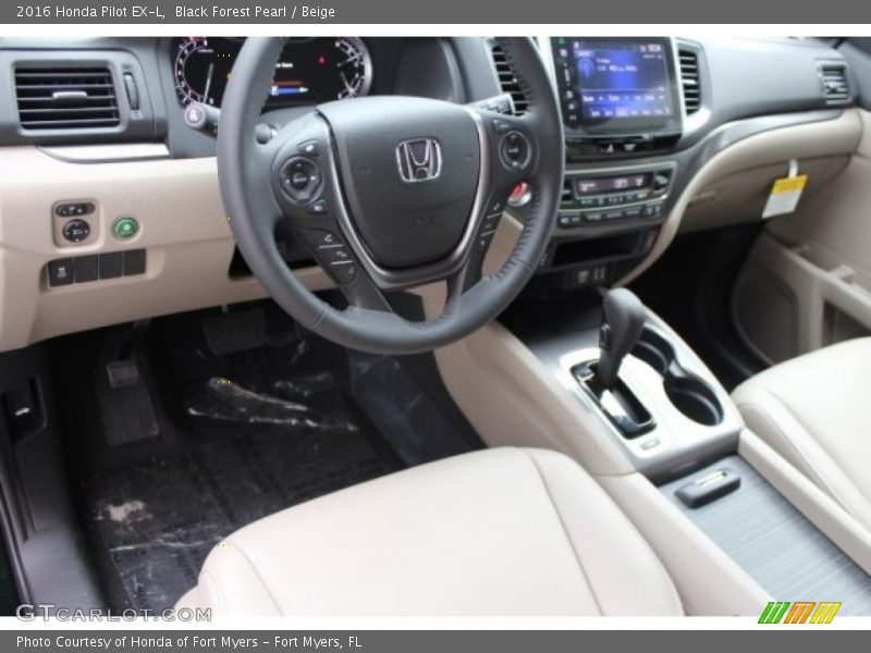 Black Forest Pearl / Beige 2016 Honda Pilot EX-L