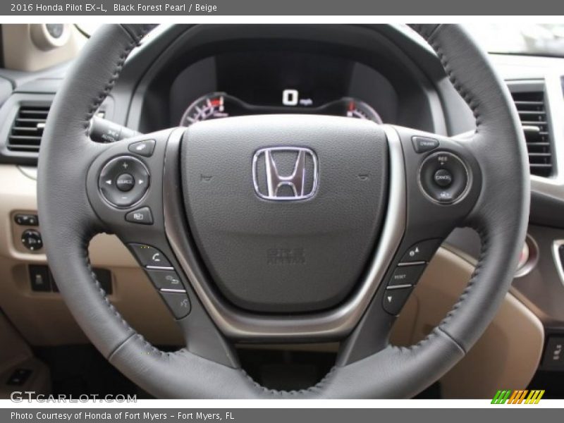 Black Forest Pearl / Beige 2016 Honda Pilot EX-L