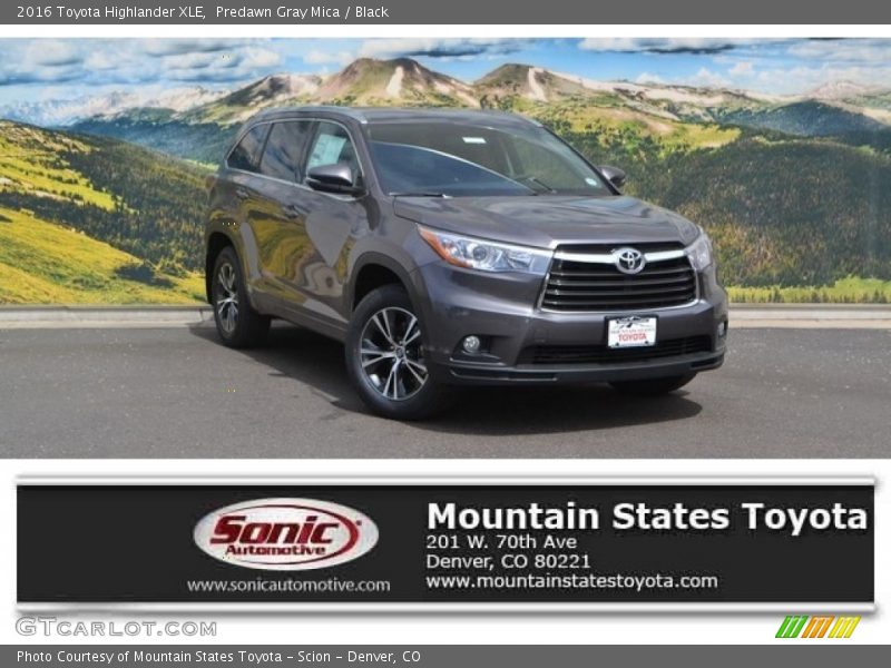 Predawn Gray Mica / Black 2016 Toyota Highlander XLE