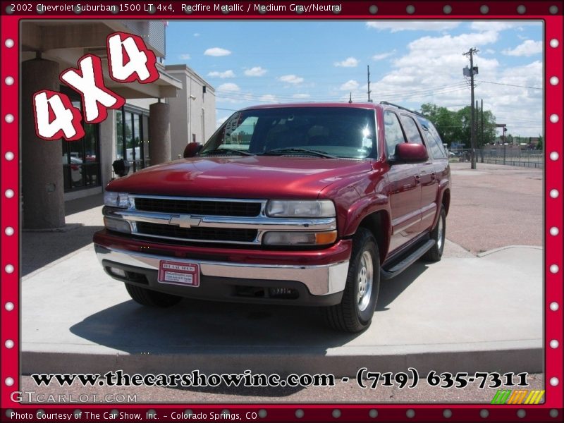 Redfire Metallic / Medium Gray/Neutral 2002 Chevrolet Suburban 1500 LT 4x4