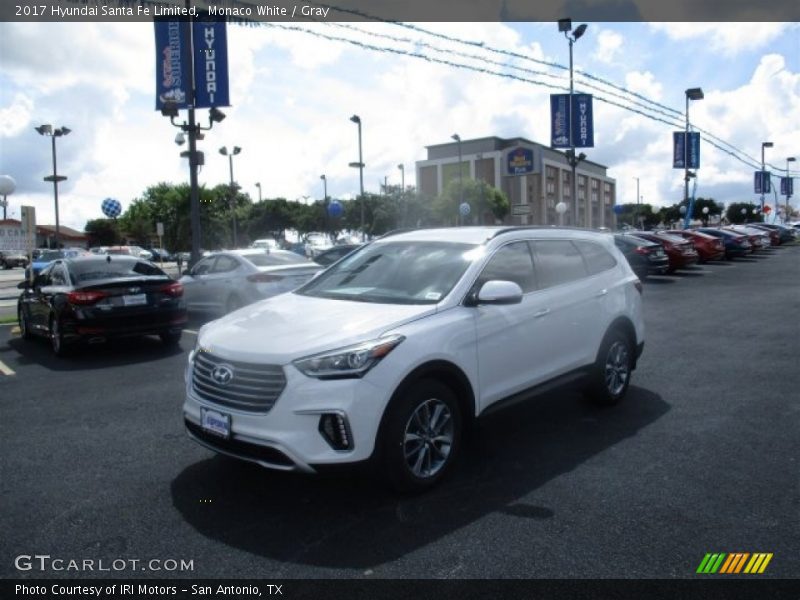 Monaco White / Gray 2017 Hyundai Santa Fe Limited