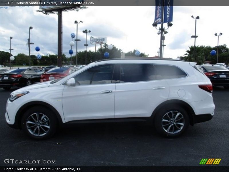 Monaco White / Gray 2017 Hyundai Santa Fe Limited