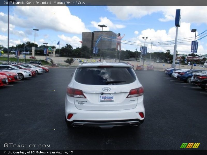 Monaco White / Gray 2017 Hyundai Santa Fe Limited
