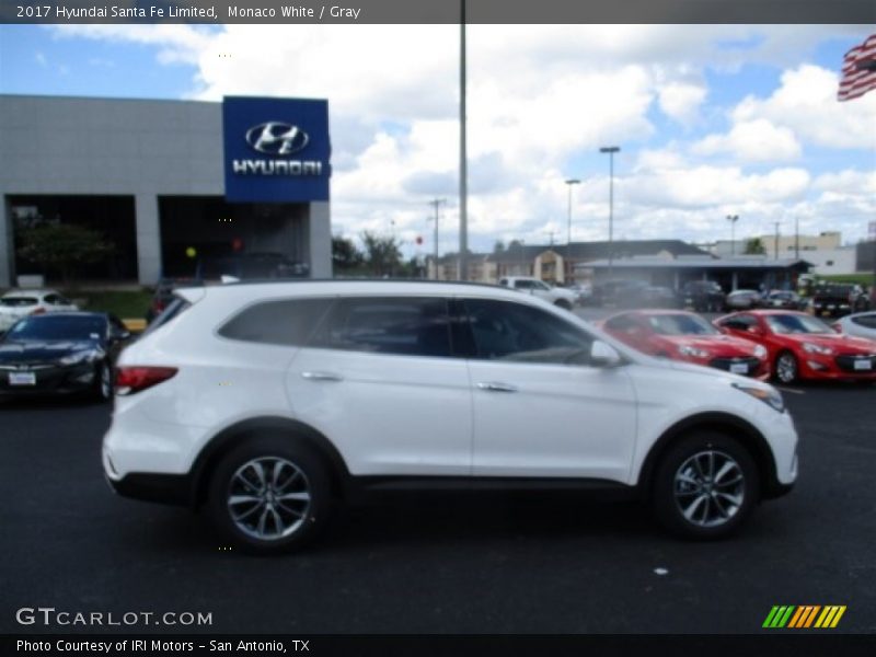 Monaco White / Gray 2017 Hyundai Santa Fe Limited