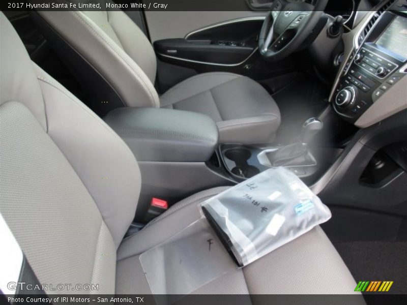Monaco White / Gray 2017 Hyundai Santa Fe Limited