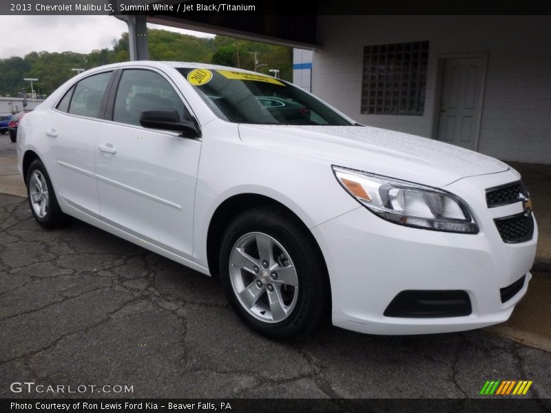 Summit White / Jet Black/Titanium 2013 Chevrolet Malibu LS