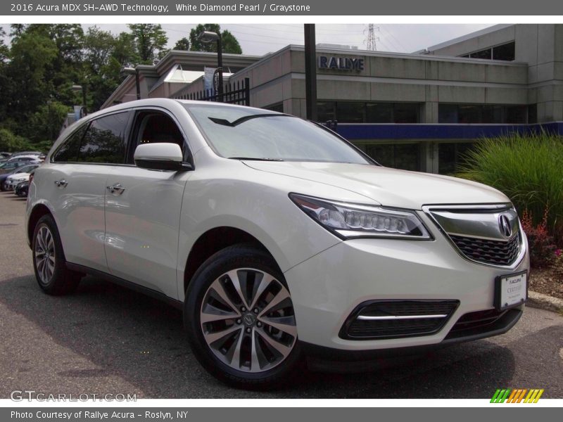 White Diamond Pearl / Graystone 2016 Acura MDX SH-AWD Technology