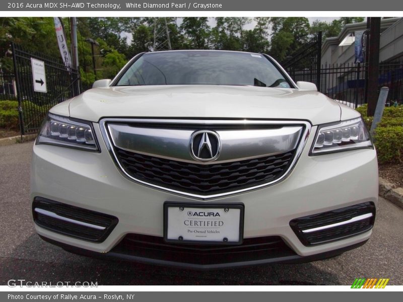 White Diamond Pearl / Graystone 2016 Acura MDX SH-AWD Technology