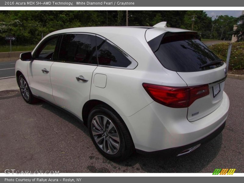 White Diamond Pearl / Graystone 2016 Acura MDX SH-AWD Technology