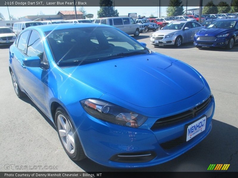 Laser Blue Pearl / Black 2016 Dodge Dart SXT