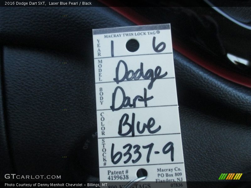 Laser Blue Pearl / Black 2016 Dodge Dart SXT