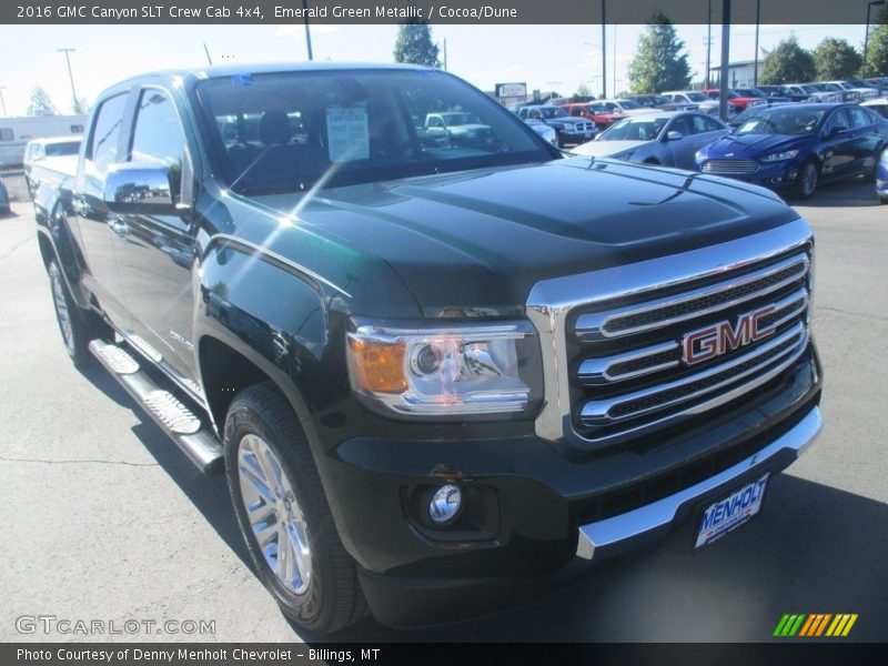 Emerald Green Metallic / Cocoa/Dune 2016 GMC Canyon SLT Crew Cab 4x4