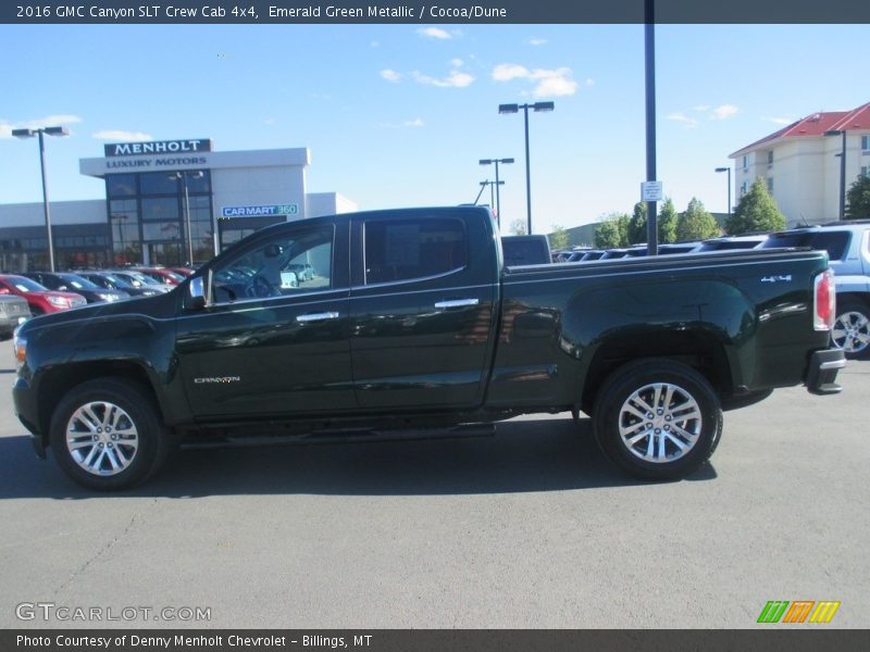 Emerald Green Metallic / Cocoa/Dune 2016 GMC Canyon SLT Crew Cab 4x4