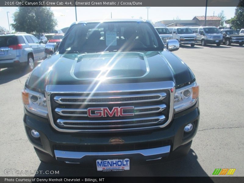 Emerald Green Metallic / Cocoa/Dune 2016 GMC Canyon SLT Crew Cab 4x4