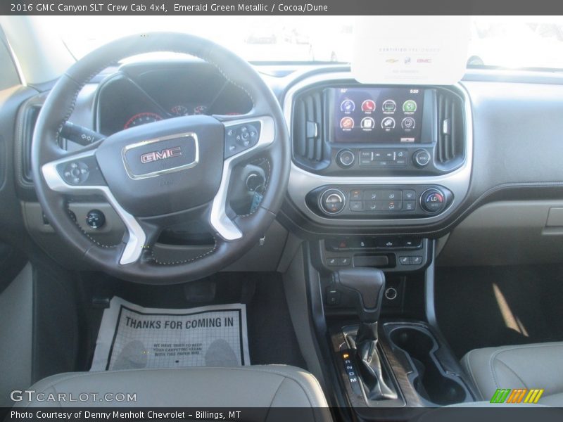 Emerald Green Metallic / Cocoa/Dune 2016 GMC Canyon SLT Crew Cab 4x4