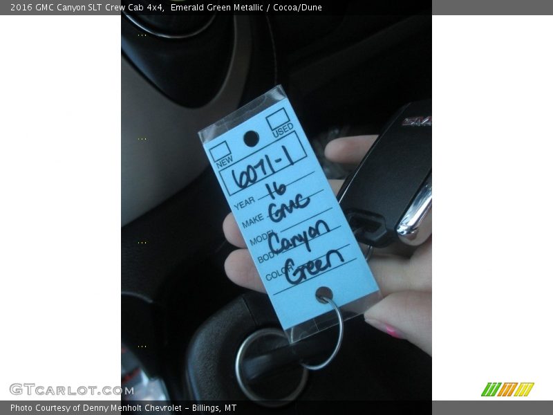 Emerald Green Metallic / Cocoa/Dune 2016 GMC Canyon SLT Crew Cab 4x4