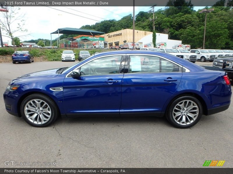 Deep Impact Blue Metallic / Dune 2015 Ford Taurus Limited