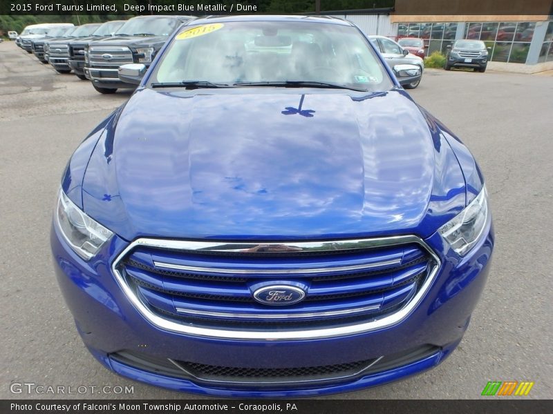 Deep Impact Blue Metallic / Dune 2015 Ford Taurus Limited