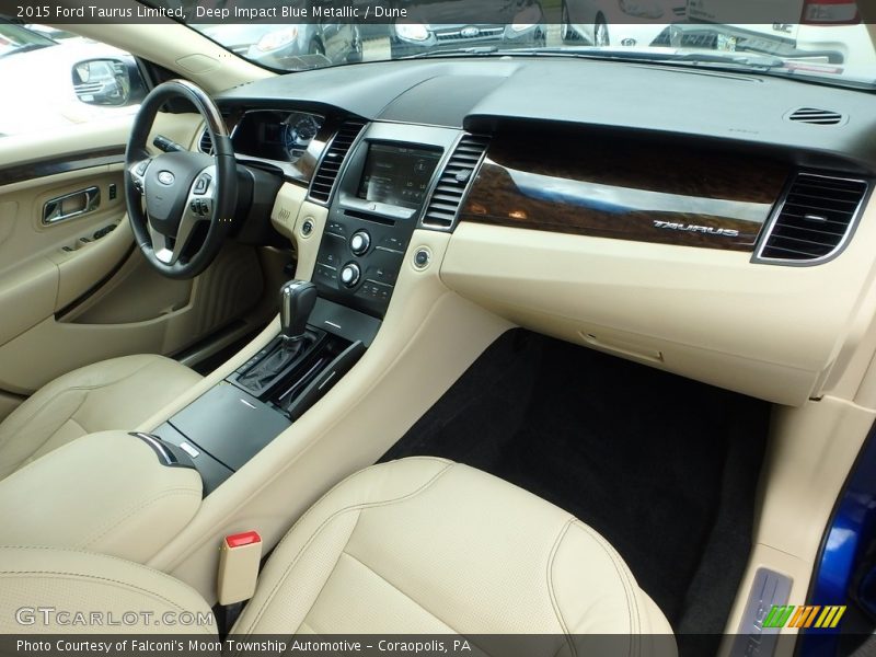 Deep Impact Blue Metallic / Dune 2015 Ford Taurus Limited