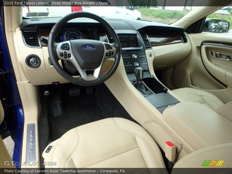 Deep Impact Blue Metallic / Dune 2015 Ford Taurus Limited