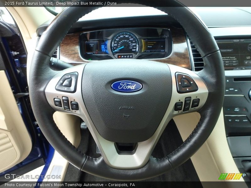 Deep Impact Blue Metallic / Dune 2015 Ford Taurus Limited