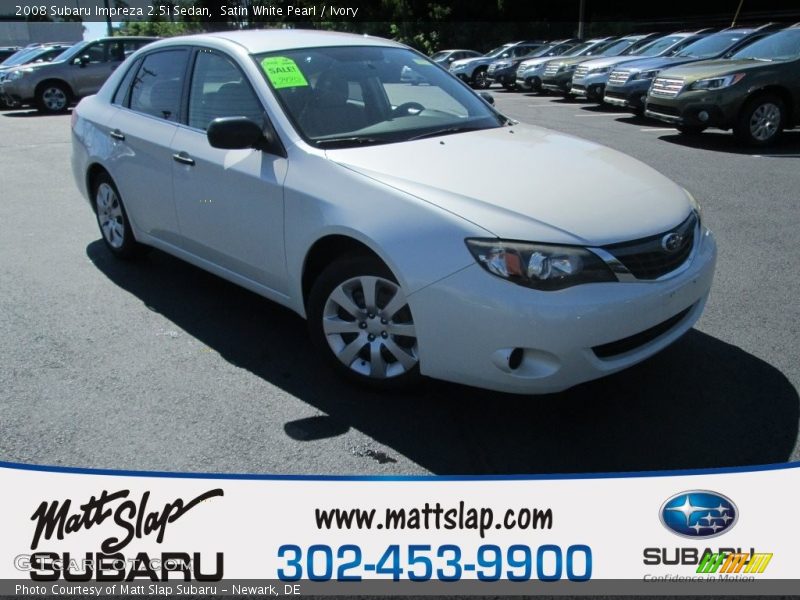 Satin White Pearl / Ivory 2008 Subaru Impreza 2.5i Sedan