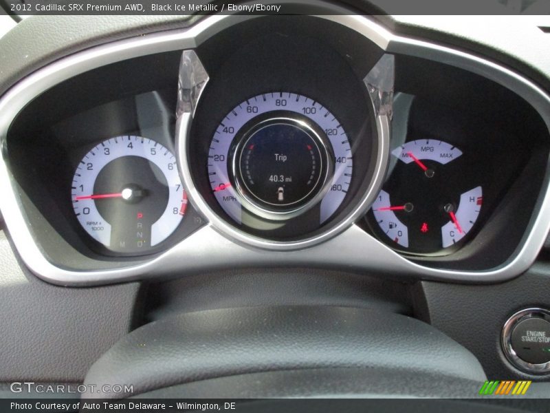 Black Ice Metallic / Ebony/Ebony 2012 Cadillac SRX Premium AWD
