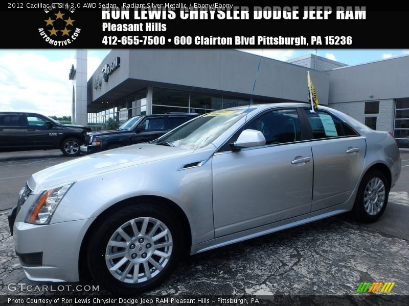 Radiant Silver Metallic / Ebony/Ebony 2012 Cadillac CTS 4 3.0 AWD Sedan