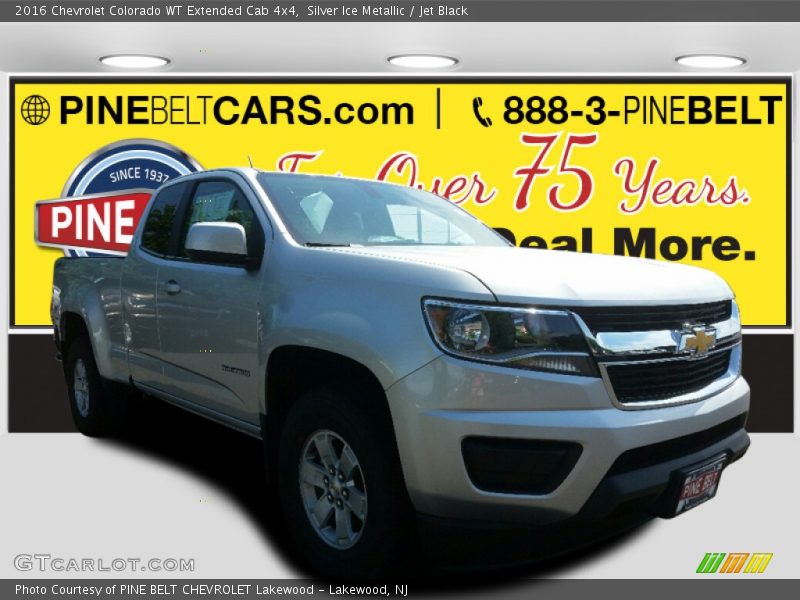 Silver Ice Metallic / Jet Black 2016 Chevrolet Colorado WT Extended Cab 4x4