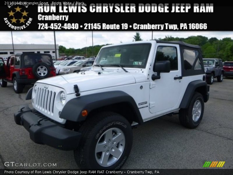 Bright White / Black 2016 Jeep Wrangler Sport