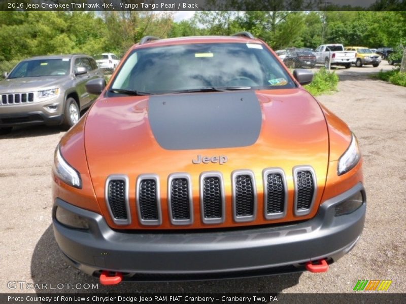 Mango Tango Pearl / Black 2016 Jeep Cherokee Trailhawk 4x4