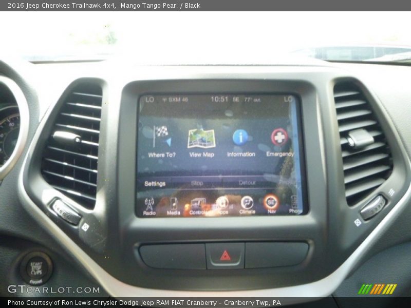 Mango Tango Pearl / Black 2016 Jeep Cherokee Trailhawk 4x4