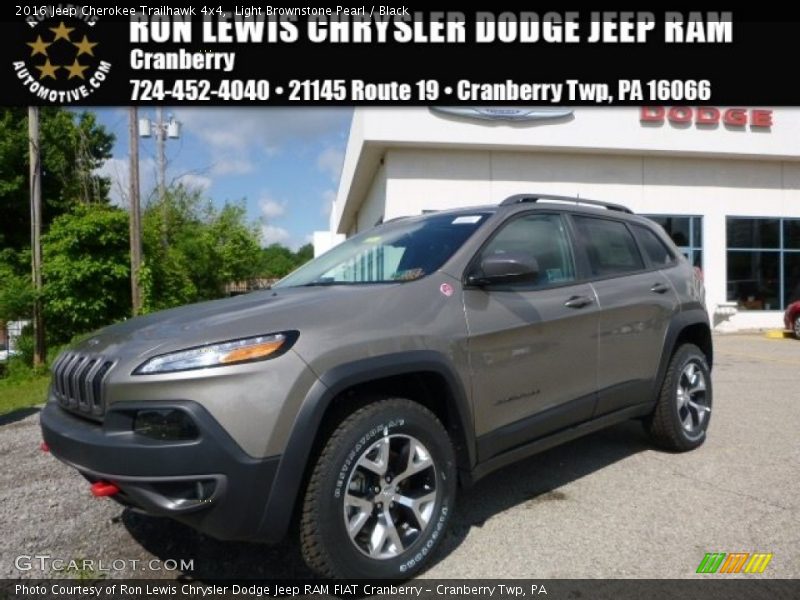 Light Brownstone Pearl / Black 2016 Jeep Cherokee Trailhawk 4x4