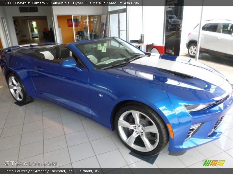 Hyper Blue Metallic / Medium Ash Gray 2016 Chevrolet Camaro SS Convertible