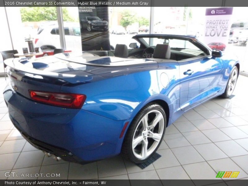 Hyper Blue Metallic / Medium Ash Gray 2016 Chevrolet Camaro SS Convertible