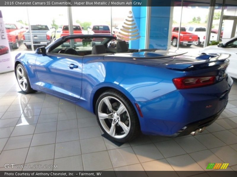 Hyper Blue Metallic / Medium Ash Gray 2016 Chevrolet Camaro SS Convertible