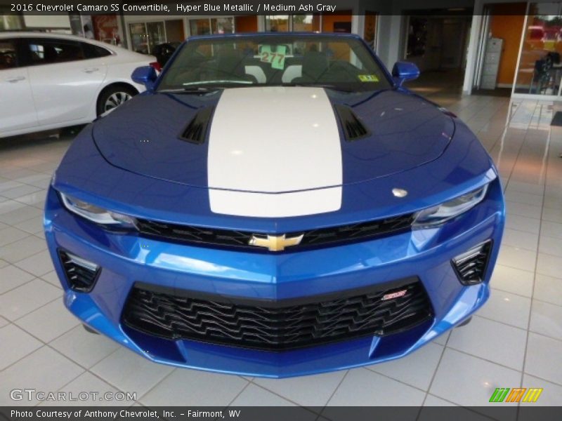Hyper Blue Metallic / Medium Ash Gray 2016 Chevrolet Camaro SS Convertible