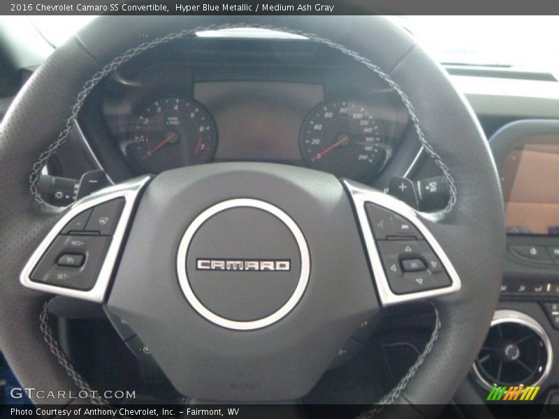 Hyper Blue Metallic / Medium Ash Gray 2016 Chevrolet Camaro SS Convertible