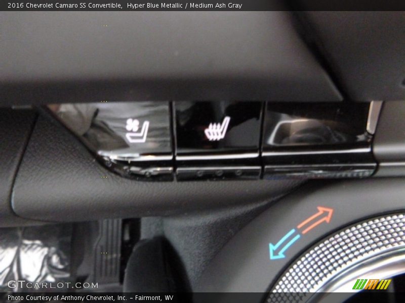 Hyper Blue Metallic / Medium Ash Gray 2016 Chevrolet Camaro SS Convertible