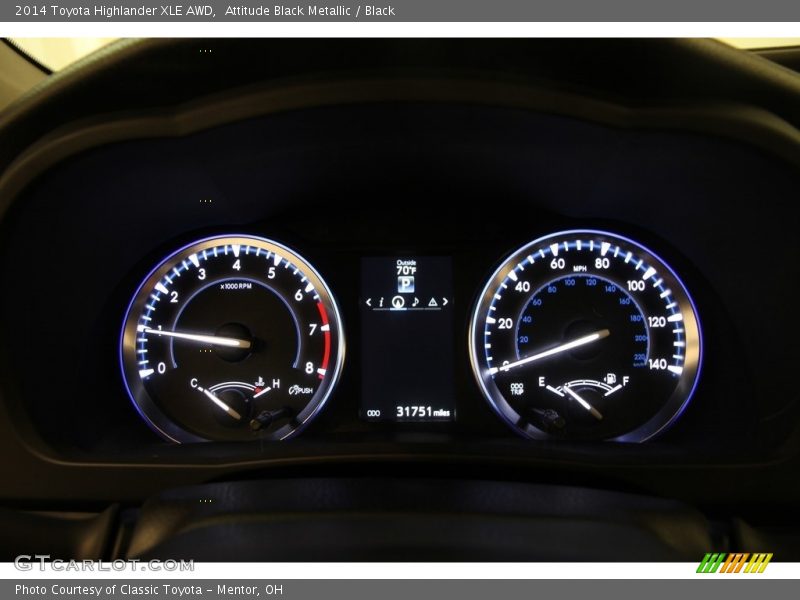 Attitude Black Metallic / Black 2014 Toyota Highlander XLE AWD