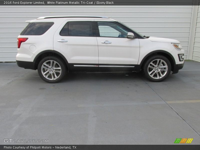 White Platinum Metallic Tri-Coat / Ebony Black 2016 Ford Explorer Limited
