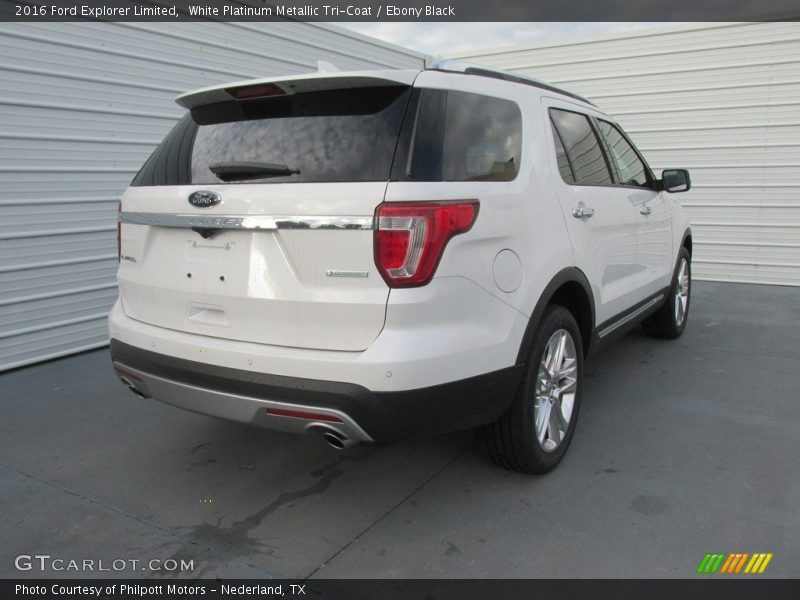 White Platinum Metallic Tri-Coat / Ebony Black 2016 Ford Explorer Limited