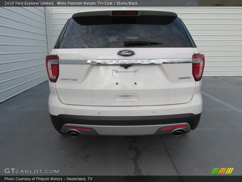 White Platinum Metallic Tri-Coat / Ebony Black 2016 Ford Explorer Limited