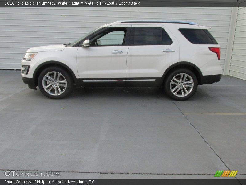 White Platinum Metallic Tri-Coat / Ebony Black 2016 Ford Explorer Limited