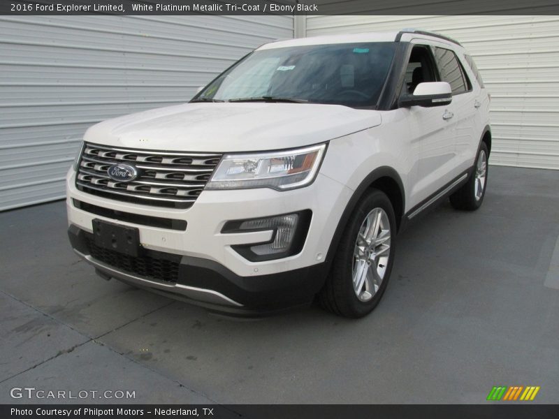 White Platinum Metallic Tri-Coat / Ebony Black 2016 Ford Explorer Limited