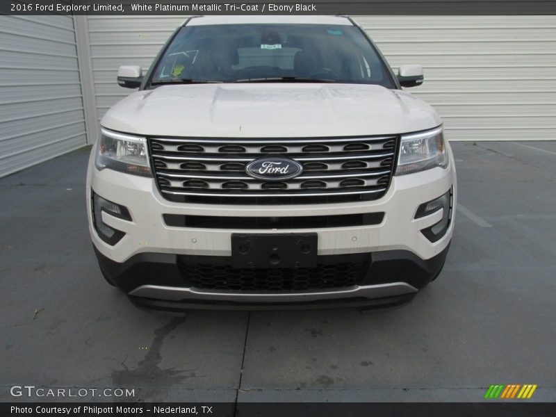 White Platinum Metallic Tri-Coat / Ebony Black 2016 Ford Explorer Limited